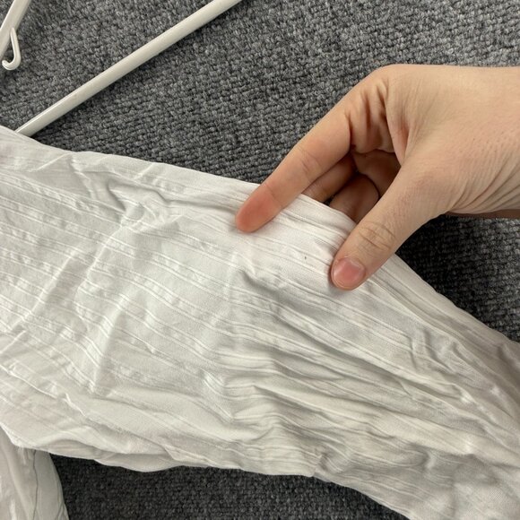 Faconnable Cotton Large Button-Down Striped White Men Pocket Long Sleeve Shirt - Picture 16 of 16